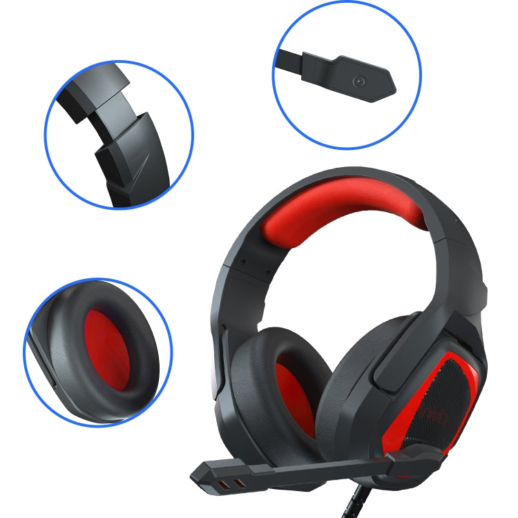 Auriculares para juegos con cable Anivia MH602 de 3,5 mm con micrófono, MH602 (Black Red), MH602 (Black Blue), MH602 (Black Purple)