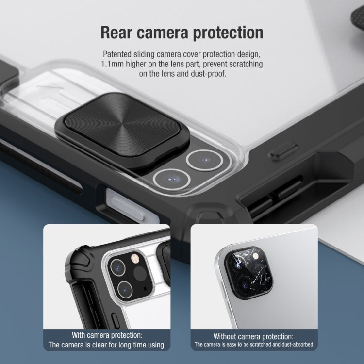 NILLKIN Bumper Pro Estuche de cuero con tapa horizontal con ranura para bolígrafo y soporte y función de suspensión / activación, For iPad Pro 12.9 2022 / 2021 / 2020