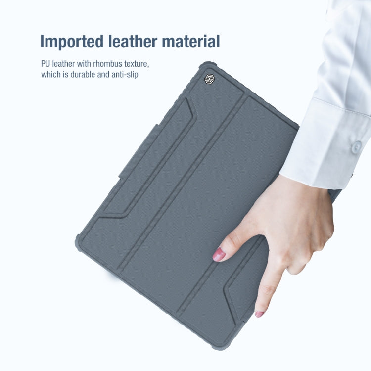 NILLKIN Bumper Pro Estuche de cuero con tapa horizontal con ranura para bolígrafo y soporte y función de suspensión / activación, For iPad Pro 12.9 2022 / 2021 / 2020