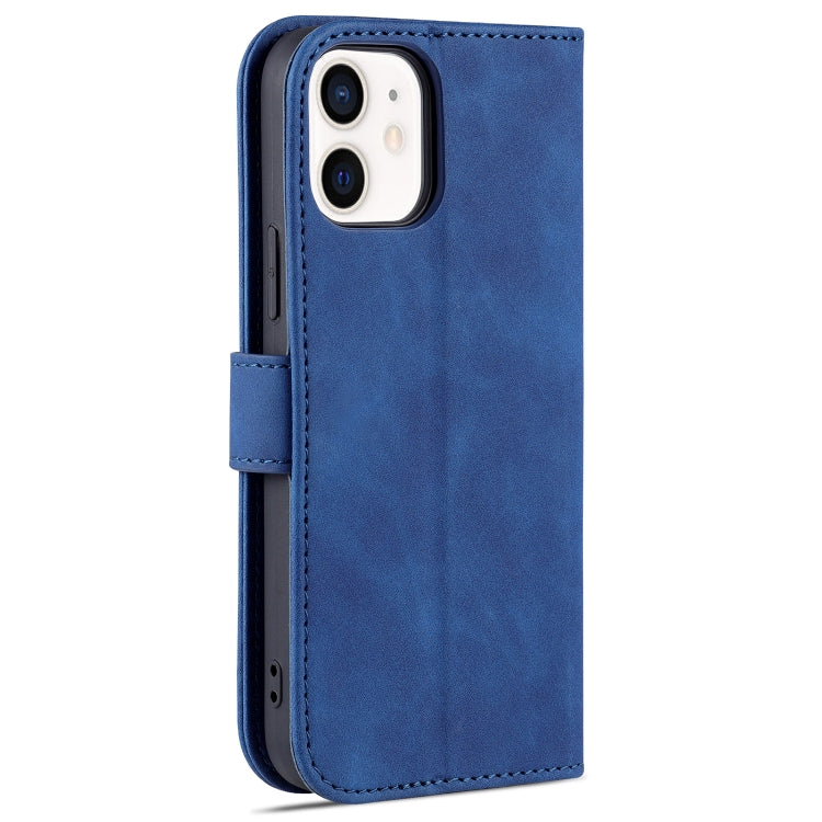 AZNS Skin Feel Calf Texture Funda de cuero con tapa horizontal con ranuras para tarjetas y soporte y billetera, For iPhone 12 / 12 Pro, For iPhone 12 Mini