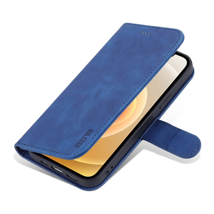 AZNS Skin Feel Calf Texture Funda de cuero con tapa horizontal con ranuras para tarjetas y soporte y billetera, For iPhone 12 / 12 Pro, For iPhone 12 Mini
