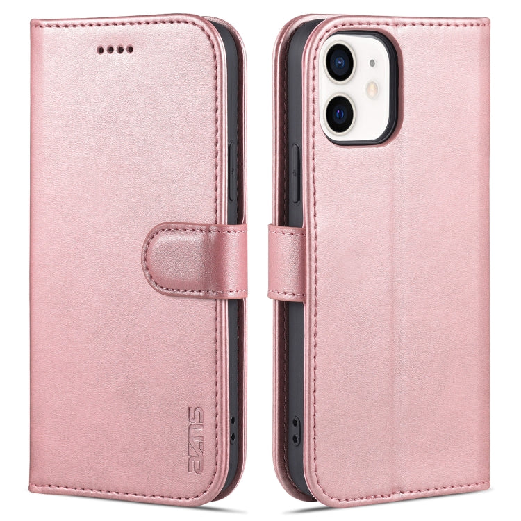 AZNS Skin Feel Calf Texture Funda de cuero con tapa horizontal con ranuras para tarjetas y soporte y billetera, For iPhone 12 / 12 Pro, For iPhone 12 Mini