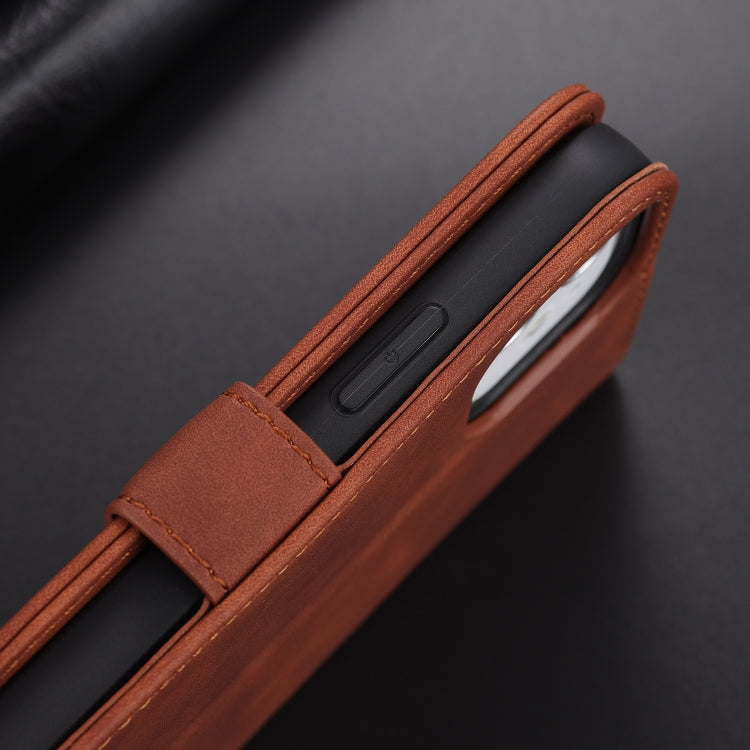 AZNS Skin Feel Calf Texture Funda de cuero con tapa horizontal con ranuras para tarjetas y soporte y billetera, For iPhone 12 / 12 Pro, For iPhone 12 Mini