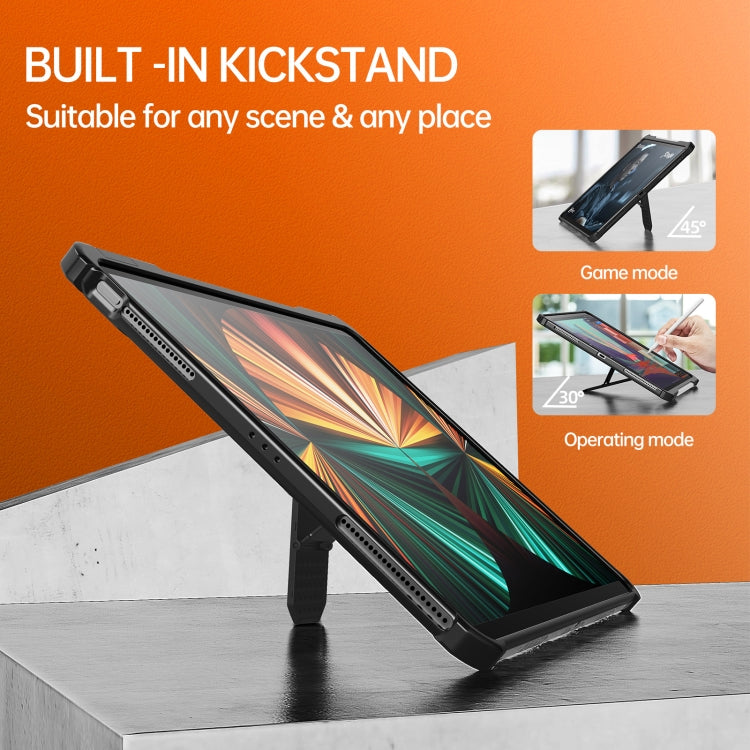 Estuche protector de PC + TPU de la serie Explorer de wlons con soporte plegable, For iPad 10.2 2020 / 2019 / Air 2019 10.5, For iPad Pro 11 2022 / 2021 / 2020 / 2018 / Air 2020 10.9, For iPad Pro 12.9 2022 / 2021 / 2020 / 2018