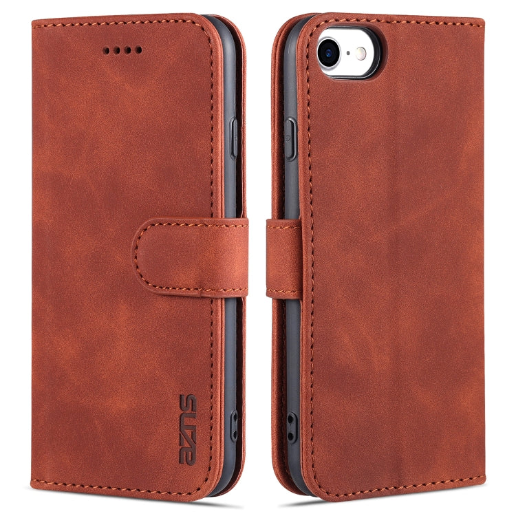 AZNS Skin Feel Calf Texture Funda de cuero con tapa horizontal con ranuras para tarjetas y soporte y billetera, For iPhone 6, For iPhone 7 Plus / 8 Plus, For iPhone 7 / 8 / SE (2020)