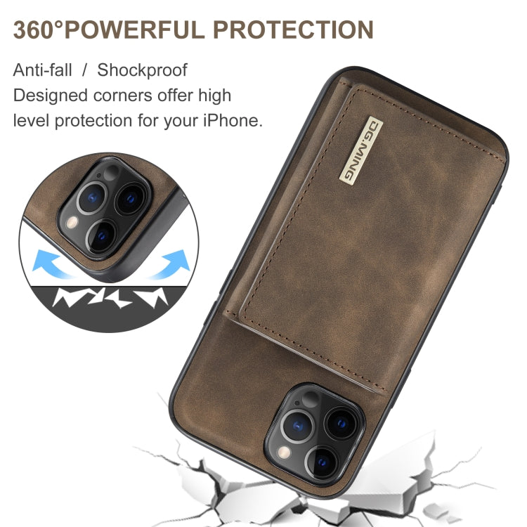 DG.MING Serie M1 Cartera para múltiples tarjetas de 3 pliegues + Funda trasera magnética Funda a prueba de golpes con función de soporte, For iPhone 12 mini, For iPhone 12 / 12 Pro, For iPhone 12 Pro Max