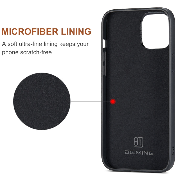 DG.MING Serie M1 Cartera para múltiples tarjetas de 3 pliegues + Funda trasera magnética Funda a prueba de golpes con función de soporte, For iPhone 12 mini, For iPhone 12 / 12 Pro, For iPhone 12 Pro Max
