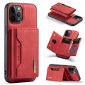 DG.MING Serie M2 Bolsa para múltiples tarjetas de 3 pliegues + Cubierta trasera magnética Estuche a prueba de golpes con función de billetera y soporte, For iPhone 12 mini, For iPhone 12 / 12 Pro, For iPhone 12 Pro Max