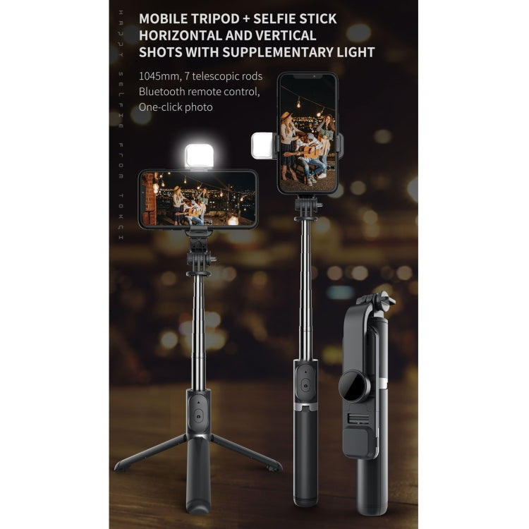 Q02S Luz de relleno Bluetooth Selfie Stick Trípode Soporte para teléfono móvil, Q02S(Black), Q02S(White)