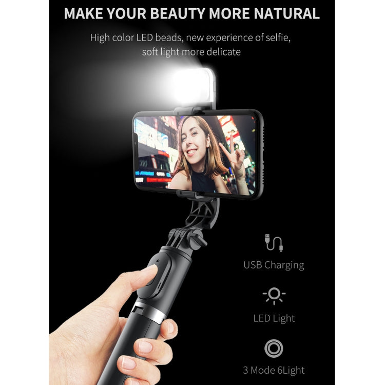 Q02S Luz de relleno Bluetooth Selfie Stick Trípode Soporte para teléfono móvil, Q02S(Black), Q02S(White)