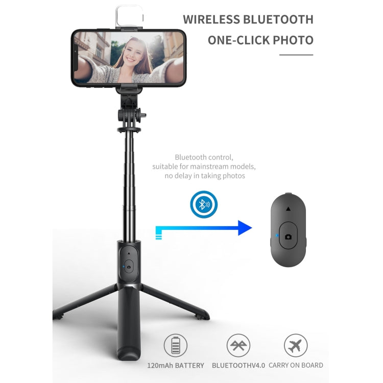Q02S Luz de relleno Bluetooth Selfie Stick Trípode Soporte para teléfono móvil, Q02S(Black), Q02S(White)