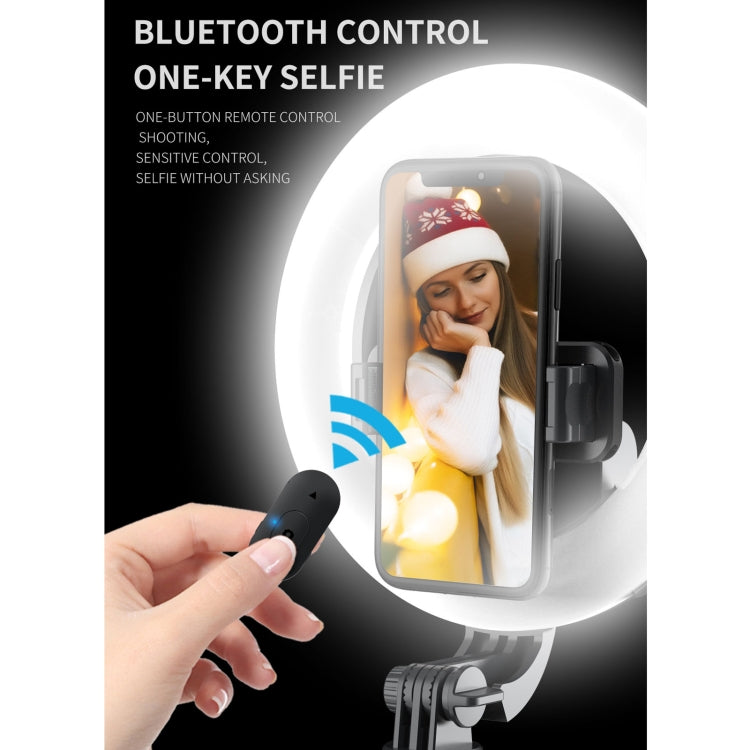 Q07 Trípode/palo Selfie Bluetooth portátil con anillo de luz de 6 pulgadas, Q07