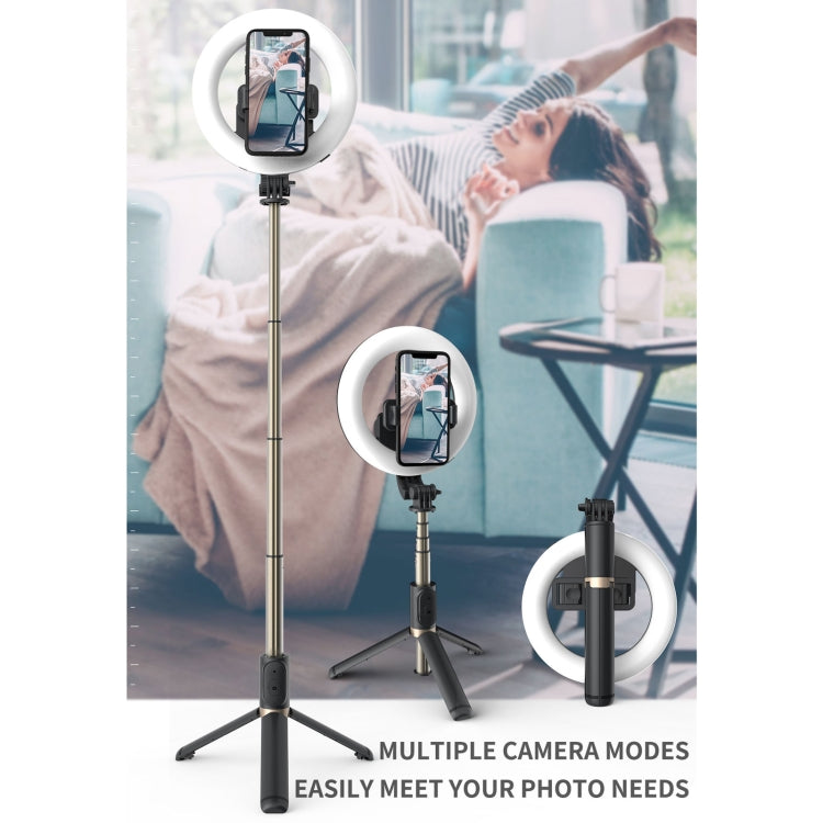 Q07 Trípode/palo Selfie Bluetooth portátil con anillo de luz de 6 pulgadas, Q07