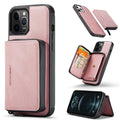 JEEHOOD Estuche de cuero con tapa horizontal con cremallera magnética con soporte y ranura para tarjeta y billetera, For iPhone 12 mini, For iPhone 12 / 12 Pro, For iPhone 12 Pro Max