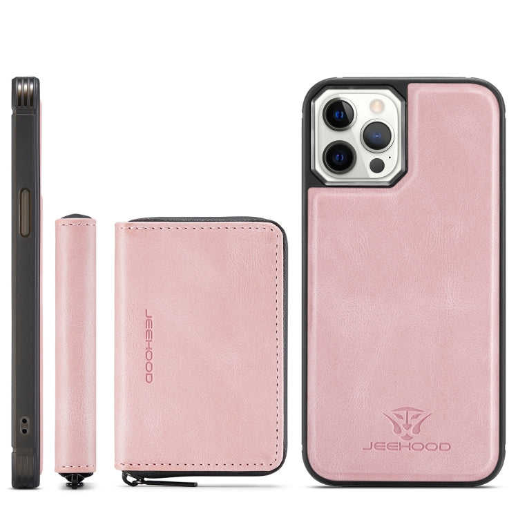 JEEHOOD Estuche de cuero con tapa horizontal con cremallera magnética con soporte y ranura para tarjeta y billetera, For iPhone 12 mini, For iPhone 12 / 12 Pro, For iPhone 12 Pro Max