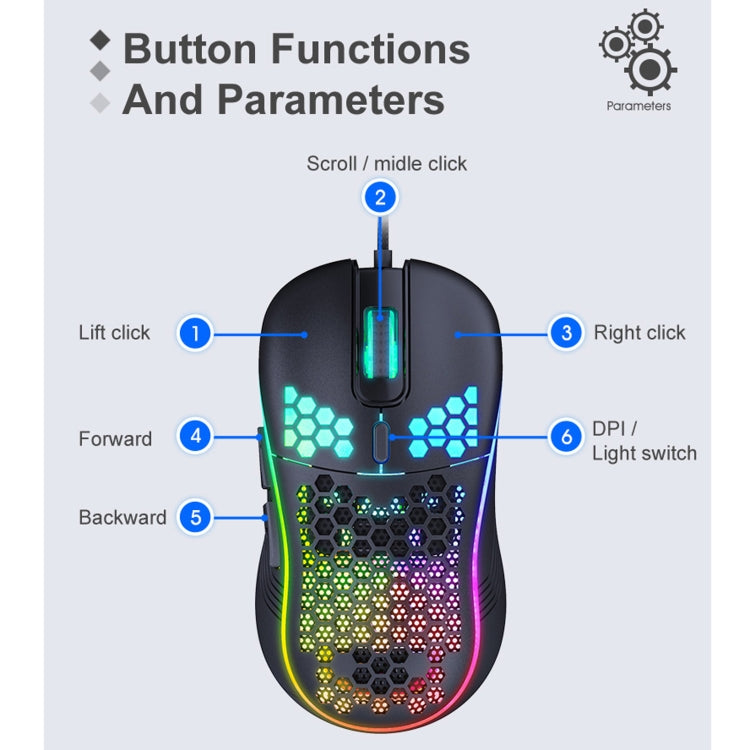 Ratón con cable para juegos con iluminación RGB iMICE T98, T98
