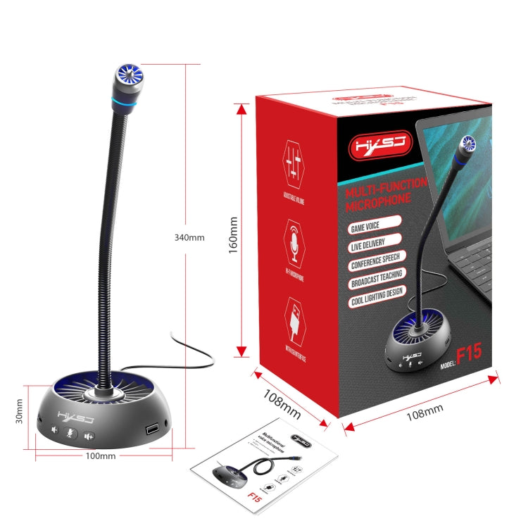 Micrófono de reducción de ruido de matriz antiinterferencias USB HXSJ F15