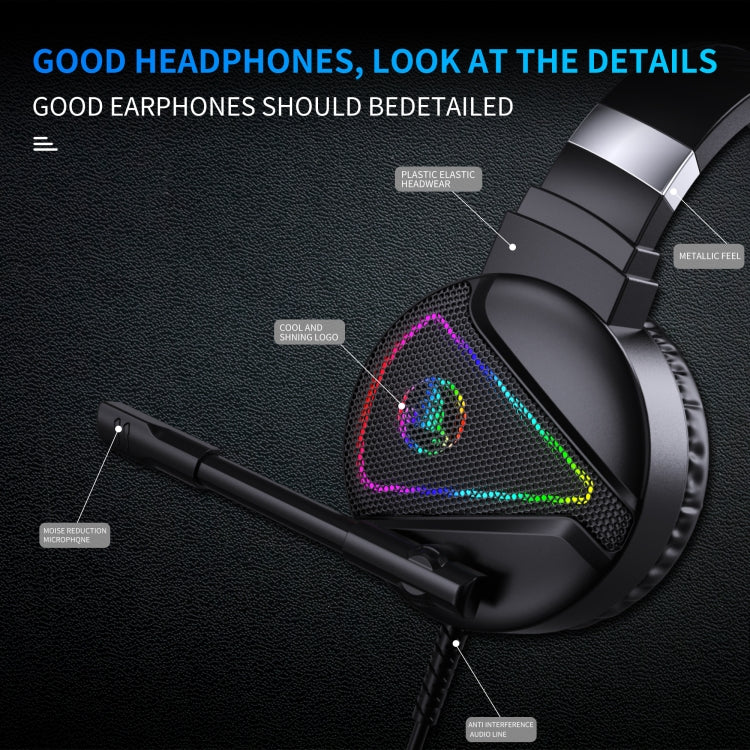 HXSJ F16 3.5mm + puerto USB RGB Light Auriculares estéreo para juegos con micrófono