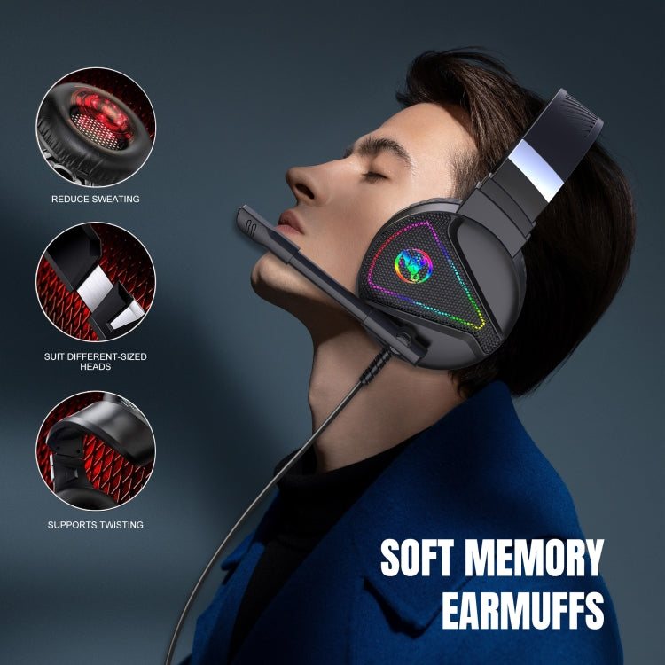HXSJ F16 3.5mm + puerto USB RGB Light Auriculares estéreo para juegos con micrófono