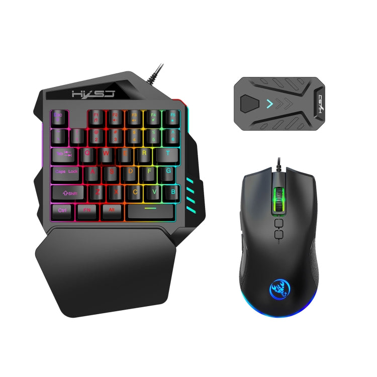 HXSJ P8+V100+J900 Conversor de teclado y ratón + Teclado de una mano + Juego de ratón para juegos de programación, P8+V100+A883