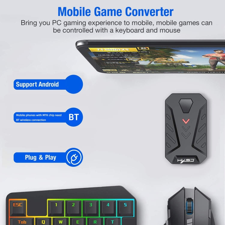 HXSJ P8+V100+J900 Conversor de teclado y ratón + Teclado de una mano + Juego de ratón para juegos de programación, P8+V100+A883