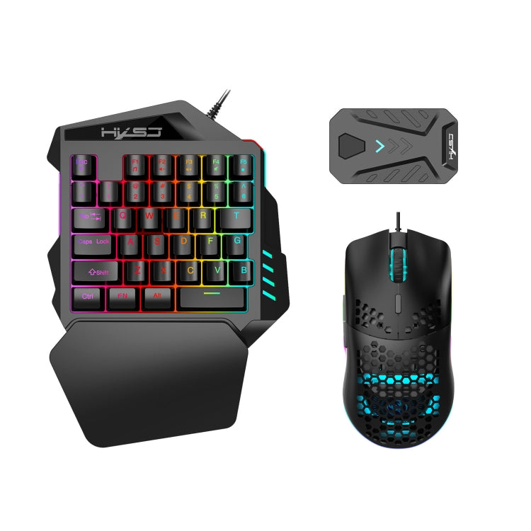 HXSJ V100+A883+P8 Teclado de una mano + Ratón para juegos de programación + Juego de conversor de ratón y teclado, V100+J900+P8