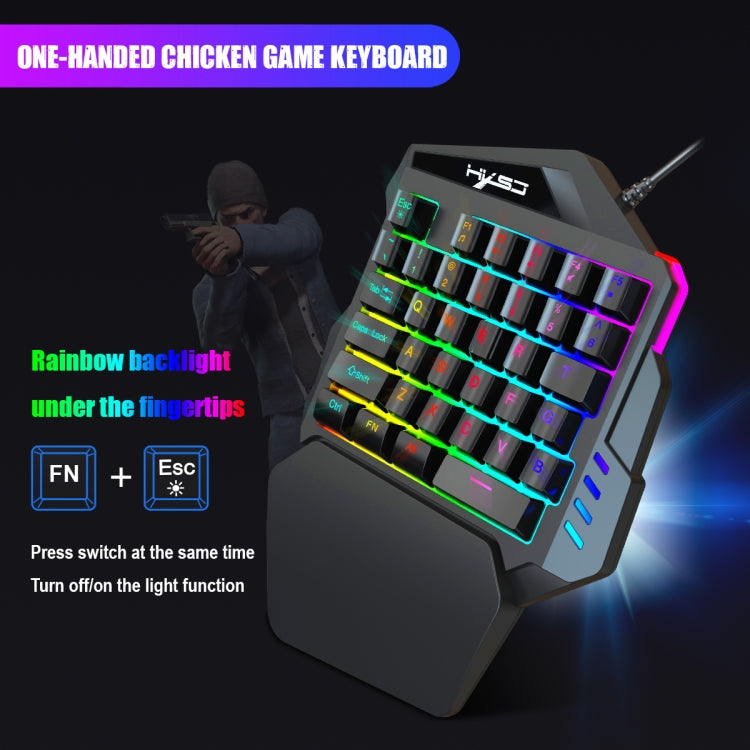 HXSJ V100+A883+P8 Teclado de una mano + Ratón para juegos de programación + Juego de conversor de ratón y teclado, V100+J900+P8