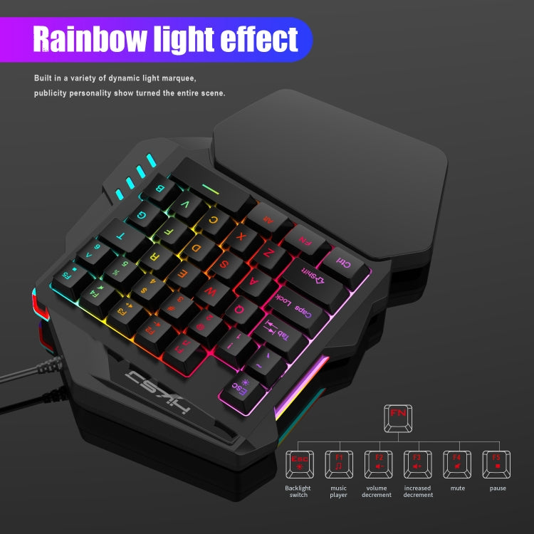 HXSJ V100+A883+P8 Teclado de una mano + Ratón para juegos de programación + Juego de conversor de ratón y teclado, V100+J900+P8