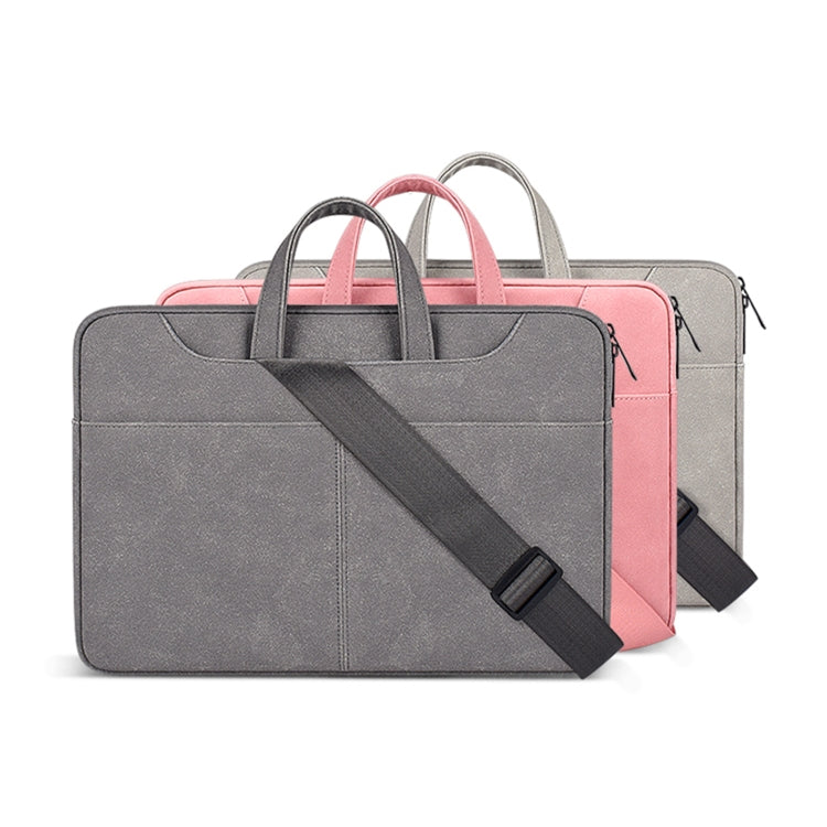ST06SDJ Bolsa para computadora portátil de negocios de PU esmerilado con correa para el hombro desmontable, 13.3 inch, 14.1-15.4 inch, 15.6 inch