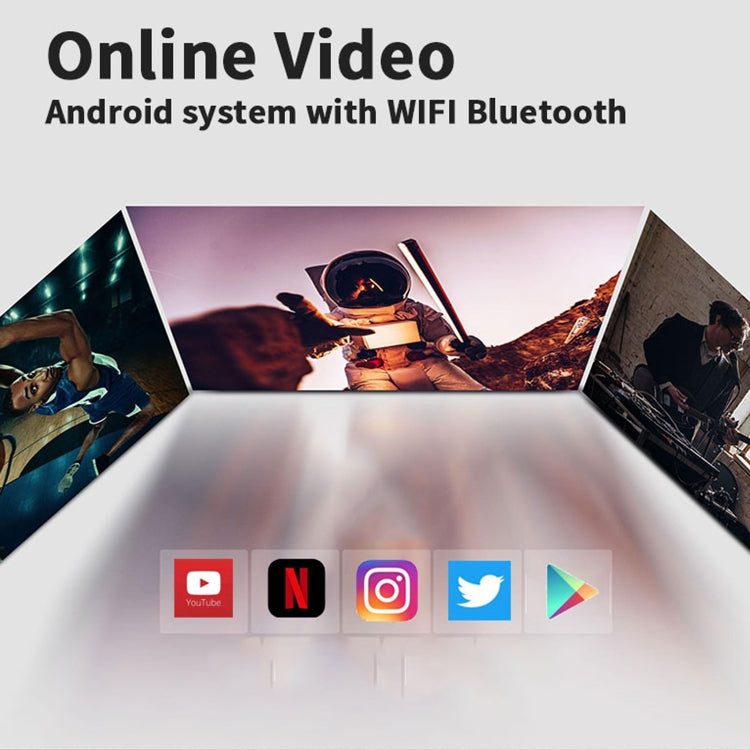 WEJOY A5 1920x1080P 200 lúmenes multifunción portátil de cine en casa LED HD proyector Digital altavoz Bluetooth, Android 7,1, 2G + 16GB,, A5 EU Plug, A5 UK Plug, A5 AU Plug