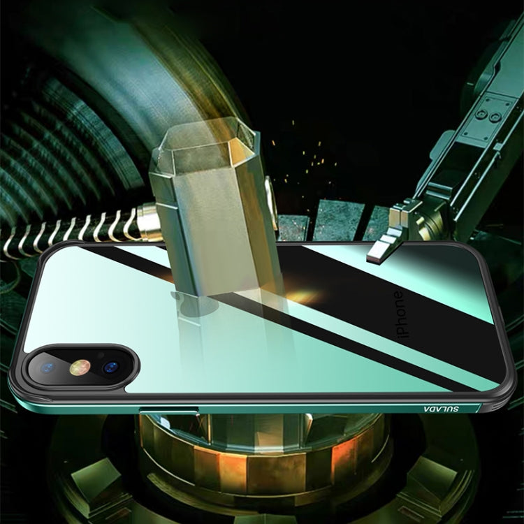 SULADA Marco de metal de aluminio de aviación a prueba de golpes + Nano Glass + Funda protectora de TPU, For iPhone XR, For iPhone XS Max