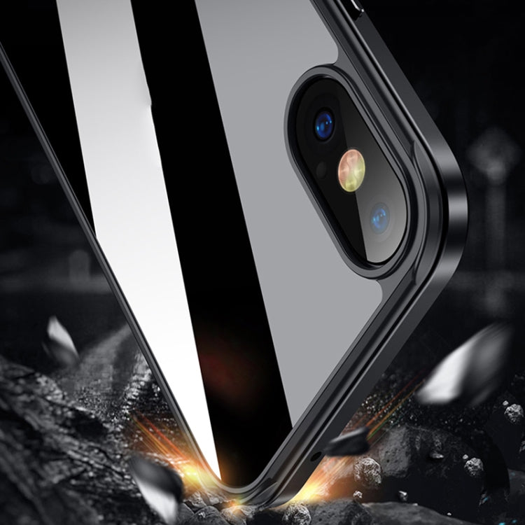 SULADA Marco de metal de aluminio de aviación a prueba de golpes + Nano Glass + Funda protectora de TPU, For iPhone XR, For iPhone XS Max