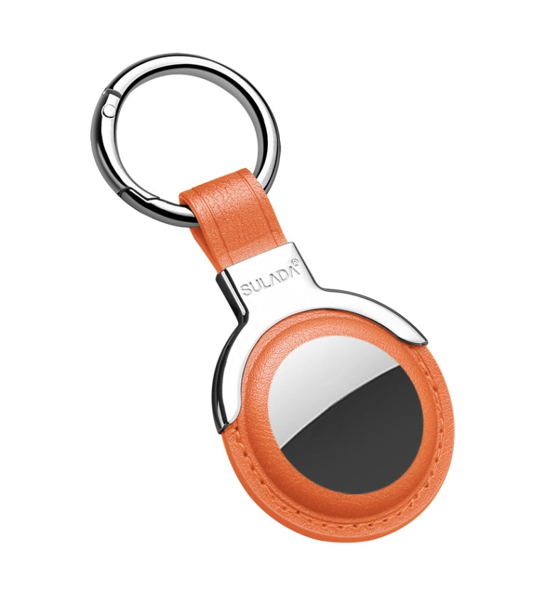 Funda protectora de cuero SULADA con anillo de llavero intercambiable para AirTag
