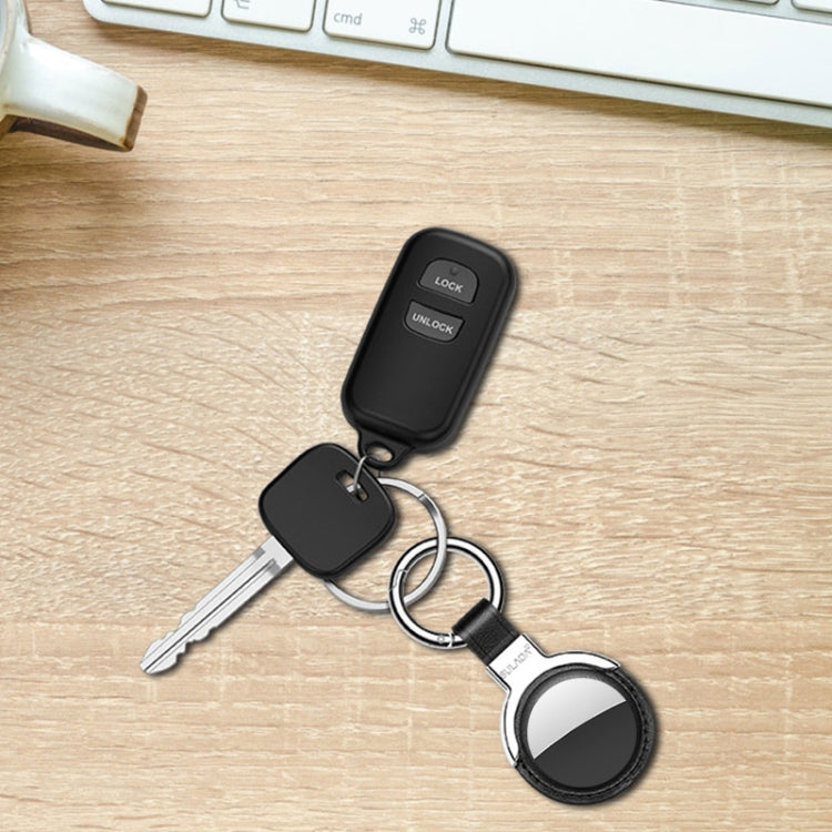 Funda protectora de cuero SULADA con anillo de llavero intercambiable para AirTag