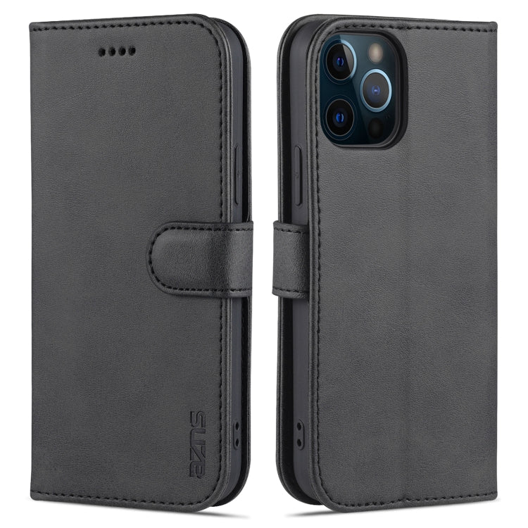 AZNS Skin Feel Calf Texture Funda de cuero con tapa horizontal con ranuras para tarjetas y soporte y billetera, For iPhone 12 Pro, For iPhone 12 Pro Max
