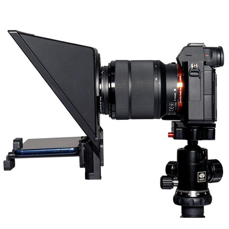 Teleprompter portátil FEELWORLD TP2 con anillo adaptador de lente de control remoto Bluetooth para teléfonos móviles/tabletas/cámaras SLR de menos de 8 pulgadas, TP2