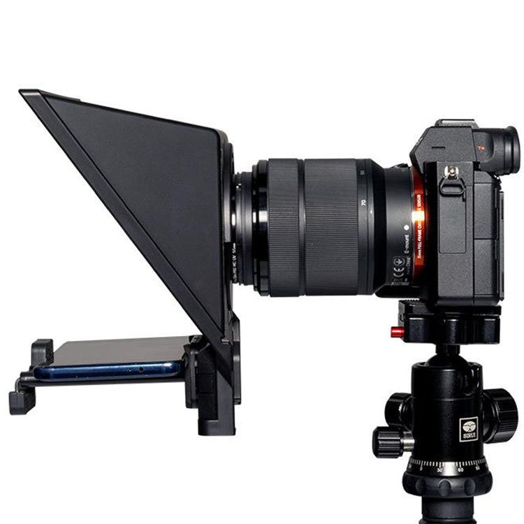 FEELWORLD TP2A NUEVO Teleprompter portátil con control remoto y anillo adaptador de lente para teléfonos móviles / tabletas / cámaras SLR de menos de 8 pulgadas, TP2A NEW