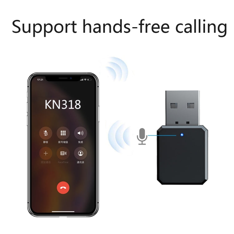 Adaptador Receptor De Audio KN318 USB Bluetooth 5.1, KN318