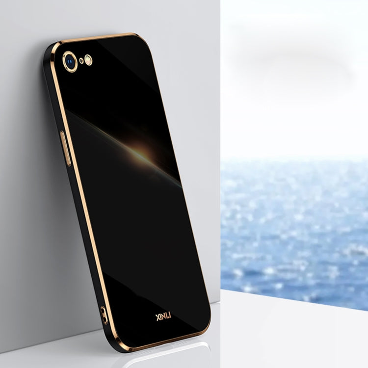 XINLI Straight 6D Plating Gold Edge TPU Estuche a prueba de golpes, For iPhone 6 / 6s, For iPhone 6 Plus / 6s Plus, For iPhone SE 2022 / SE 2020 / 8 / 7, For iPhone 11, For iPhone 11 Pro, For iPhone 11 Pro Max, For iPhone 12