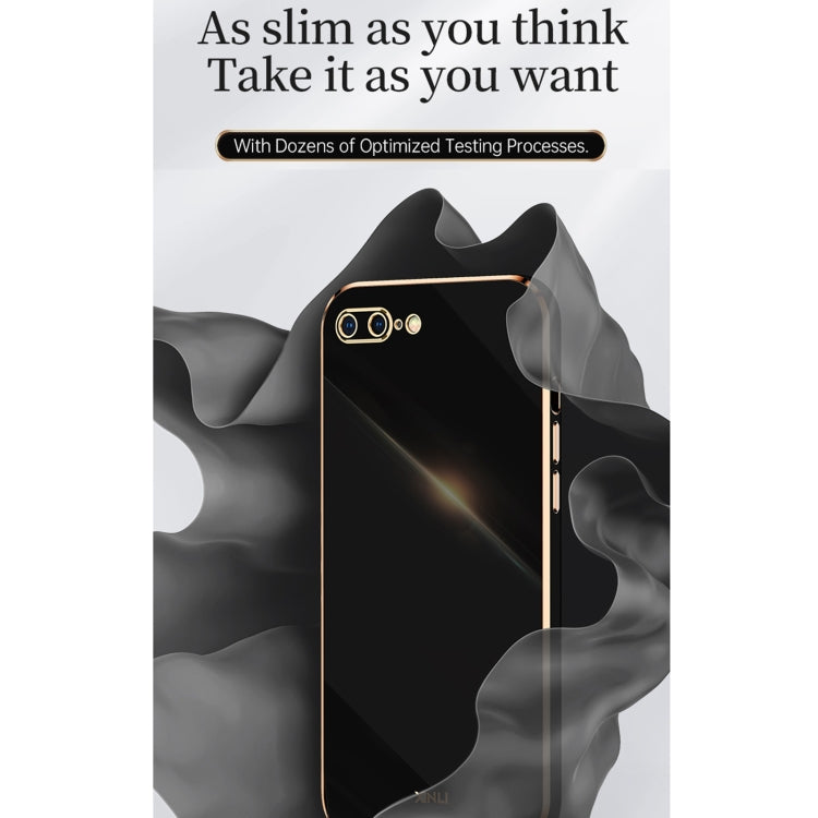 XINLI Straight 6D Plating Gold Edge TPU Estuche a prueba de golpes, For iPhone 6 / 6s, For iPhone 6 Plus / 6s Plus, For iPhone SE 2022 / SE 2020 / 8 / 7, For iPhone 11, For iPhone 11 Pro, For iPhone 11 Pro Max, For iPhone 12
