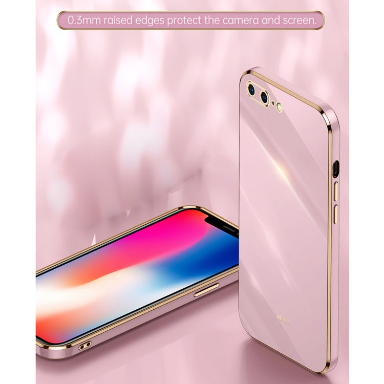 XINLI Straight 6D Plating Gold Edge TPU Estuche a prueba de golpes, For iPhone 6 / 6s, For iPhone 6 Plus / 6s Plus, For iPhone SE 2022 / SE 2020 / 8 / 7, For iPhone 11, For iPhone 11 Pro, For iPhone 11 Pro Max, For iPhone 12