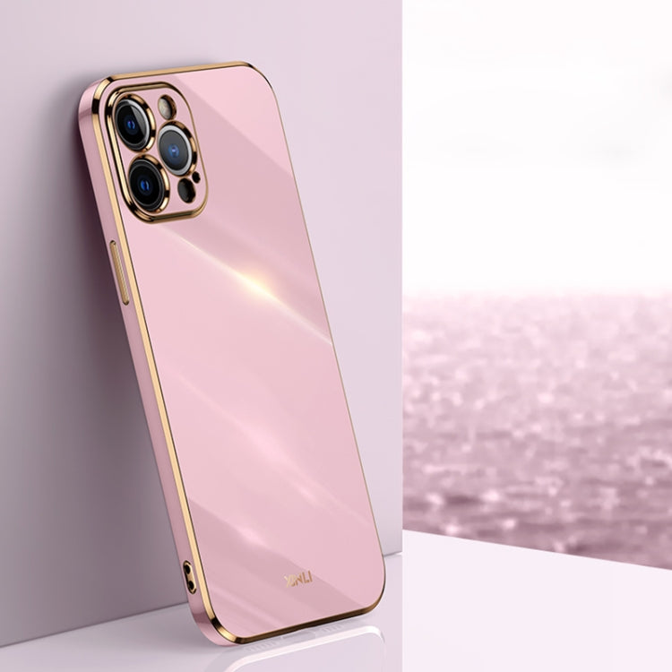 XINLI Straight 6D Plating Gold Edge TPU Estuche a prueba de golpes, For iPhone 12 Pro