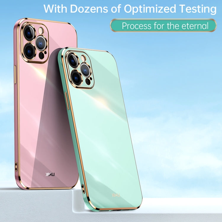 XINLI Straight 6D Plating Gold Edge TPU Estuche a prueba de golpes, For iPhone 12 Pro