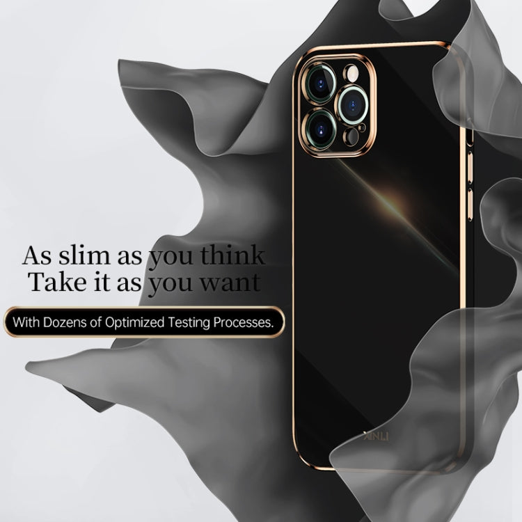 XINLI Straight 6D Plating Gold Edge TPU Estuche a prueba de golpes, For iPhone 12 Pro