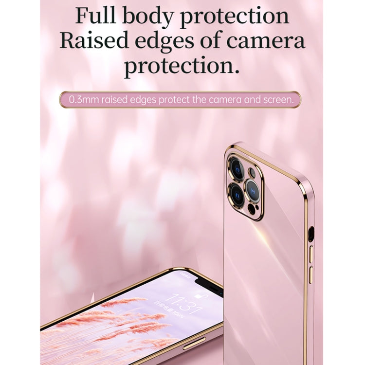 XINLI Straight 6D Plating Gold Edge TPU Estuche a prueba de golpes, For iPhone 12 Pro
