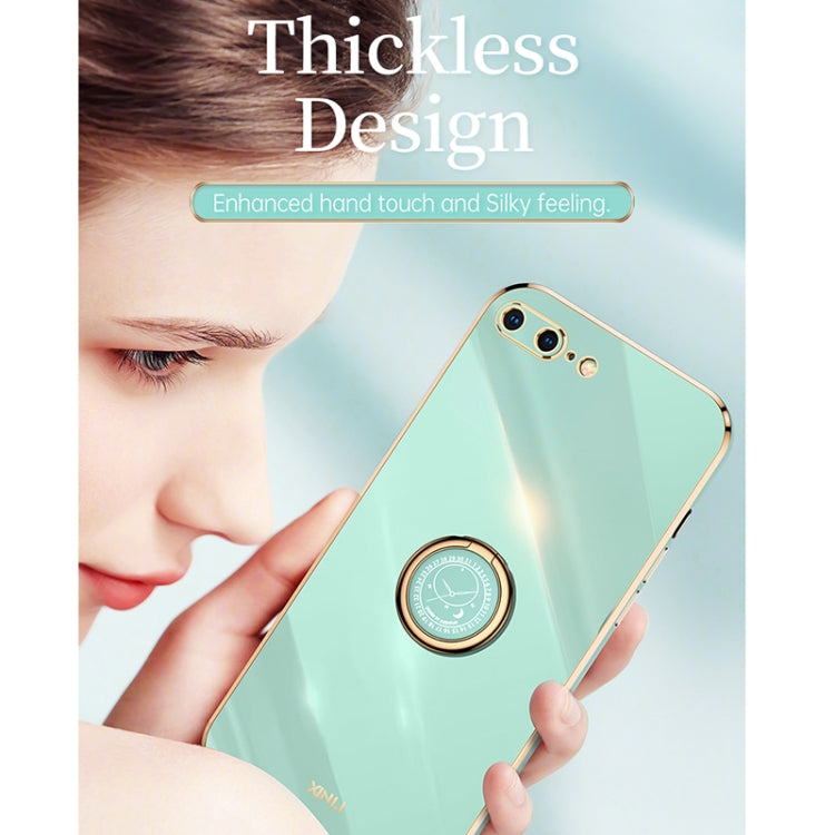 XINLI Straight 6D Plating Gold Edge TPU Estuche a prueba de golpes con soporte para anillo, For iPhone 6 / 6s, For iPhone 6 Plus / 6s Plus, For iPhone 8 Plus / 7 Plus, For iPhone SE 2022 / SE 2020 / 8 / 7, For iPhone 11, For iPhone 11 Pro