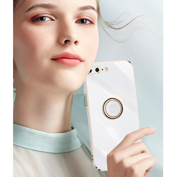XINLI Straight 6D Plating Gold Edge TPU Estuche a prueba de golpes con soporte para anillo, For iPhone 6 / 6s, For iPhone 6 Plus / 6s Plus, For iPhone 8 Plus / 7 Plus, For iPhone SE 2022 / SE 2020 / 8 / 7, For iPhone 11, For iPhone 11 Pro