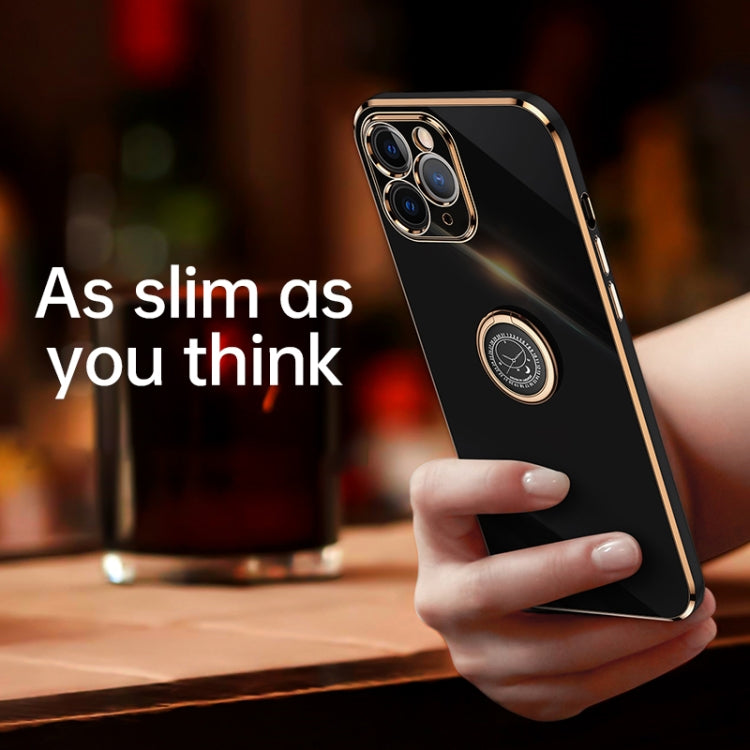 XINLI Straight 6D Plating Gold Edge TPU Estuche a prueba de golpes con soporte para anillo, For iPhone 11 Pro Max, For iPhone 12, For iPhone 12 mini, For iPhone 12 Pro, For iPhone 12 Pro Max, For iPhone X