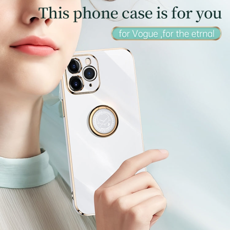 XINLI Straight 6D Plating Gold Edge TPU Estuche a prueba de golpes con soporte para anillo, For iPhone 11 Pro Max, For iPhone 12, For iPhone 12 mini, For iPhone 12 Pro, For iPhone 12 Pro Max, For iPhone X