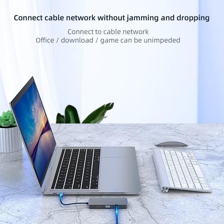 BL10V 10 en 1 USB-C / Type-C a RJ45 + VGA + HDMI + 3,5 mm AUX + Ranura para tarjeta SD / TF + PD USB-C / Type-C + USB 3.0 + 2 puertos USB 2.0 HUB de estación de acoplamiento, BL10V